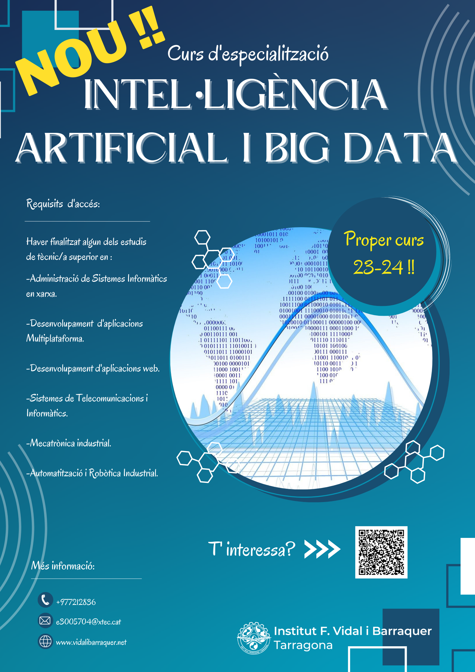 Nou curs d’especialització: Intel·ligència Artificial i Big data