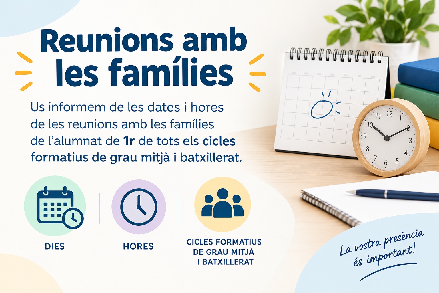 Reunió amb les famílies Reunió amb les famílies